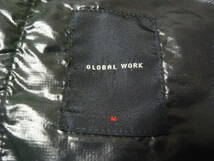 GLOBAL WORK グローバルワーク ダウン＆フェザー 光沢ライトダウンジャケット ハイネックフルジップ 黒 ブラック メンズM_画像9