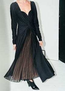 セルフポートレイト Self-Portrait ワンピース ツイストフロント ブラック US8 UK12 サイズ M 未使用品 CREPE TWIST FRONT DRESS