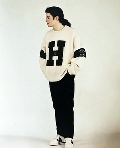 希少! トミーヒルフィガー Michael jackson 着用モデル1995年型 クルーネック セーター クリームホワイト ウール オーバーサイズ 未使用