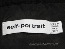 セルフポートレイト Self-Portrait トップス + パンツ スパンコール ブラック US4 UK8 サイズ M 未使用品 Sequin Puff Sleeve 二次会_画像4