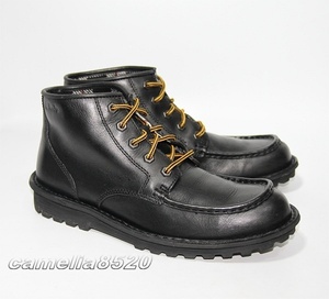 Clarks クラークス レースアップ ブーツ ウォーキングシューズ MANLY PATH 黒 ブラック レザー 本革 8 サイズ 約26～26.5cm 中古 美品