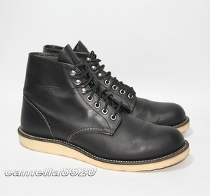 レッドウィング RED WING 8165 プレーントゥ レースアップブーツ 黒 ブラック US9.5 27.5cm アメリカ製 2011年製 中古 美品