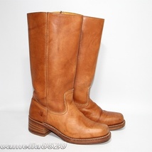 アメリカ製 フライ FRYE 77050-8 CAMPUS Boots ロングブーツ 茶色 ブラウン レザー 本革 8 M サイズ 約25cm USA製 中古 美品 レディース_画像1