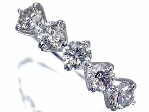 1円～【ジュエリー極】華やかな輝き！天然ダイヤモンド1.00ct 高級K18WGリング a605JitkTH【送料無料】