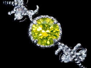 1円～【ジュエリー極】超希少！大粒極上アップルグリーンダイヤモンド0.395ct＆脇ダイヤ0.06ct 高級Pt900リング k7841kl【送料無料】