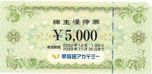 早稲田アカデミー 株主優待券 5,000円[有効期限11月末まで]