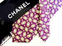 ♪33220C♪良品【花 装飾 柄】シャネル【CHANEL】ネクタイ_画像1