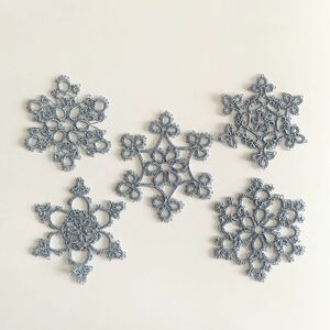 ☆タティングレース ☆クリスマスオーナメント・雪の結晶(スチールブルー)