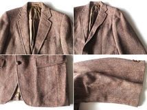 希少 80sビンテージ USA製 StanleyBlacker Harris Tweed ハリスツイード ヘリンボーン くるみ釦 2Bテーラードジャケット ブレザー S程度_画像4