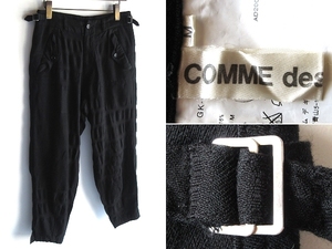 希少 00sビンテージ COMME des GARCONS コムデギャルソン 2003AW パッチワークデザイン ウールレーヨン ミリタリーパンツ M ブラック 黒