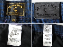 希少初期 イタリア製 Vivienne Westwood ANGLOMANIA ヴィヴィアンウエストウッド アングロマニア ロゴ釦 チェックパンツ 28 パイレーツタグ_画像8