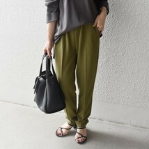 【即決】21aw 美品*SHIPS｜シップス 柔らかジャージー♪テーパードイージーパンツ オリーブ_画像4