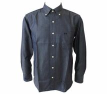 【durini】McGREGOR マックレガー 秋冬30%OFF デニム調 シャツ 長袖 ボタンダウン 胸ポケット ビジカジ/ネイビー/L_画像1