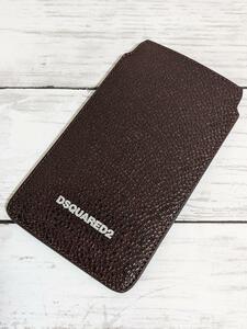 DSQUARED2 ディースクエアード☆HIGHTECH レザーモバイルケース☆ブラウン★再値下げ