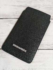 DSQUARED2 ディースクエアード☆HIGHTECH レザーモバイルケース☆グリーン★再値下げ