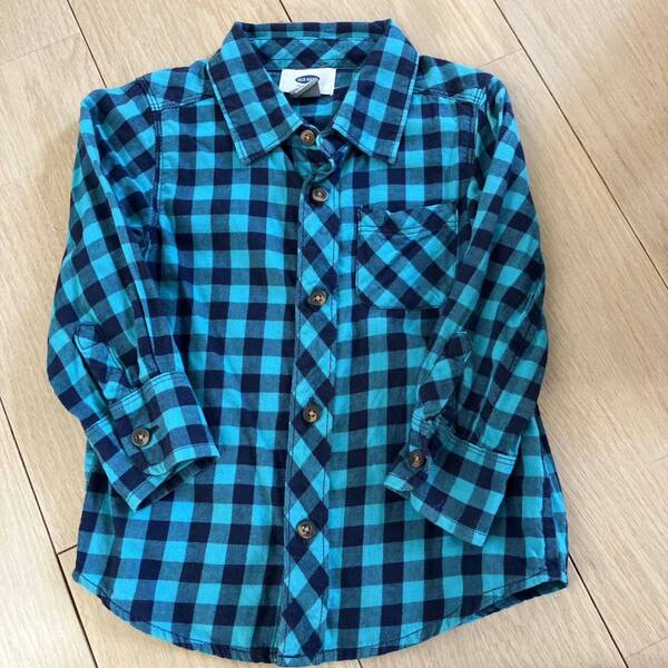 OLD NAVY 長袖 シャツ チェック柄 90cm 男の子 秋冬服 即決 送料無料