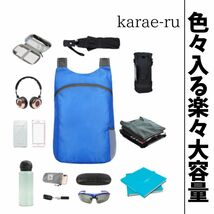 エコリック　エコバック　おりたみリック　お買い物リック　旅行用リック　グレー　折りたたみ　街歩き　大容量　持ち運び　ボール入れ_画像7