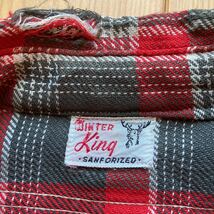 60'S ビンテージ★WINTER KING ウインターキング★マチ付 ネルシャツ/Lサイズ位 チェック 赤_画像3