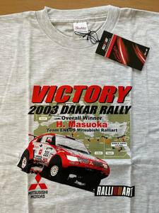 ラリーアート RALLIART 三菱 MITSUBISHI 増岡浩 パジェロ Pajero ダカールラリー Dakar Rally 2003 Tシャツ フリーサイズ パリダカ