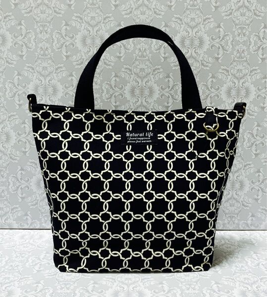 仕切りポーチ付きトートバッグ(№842)