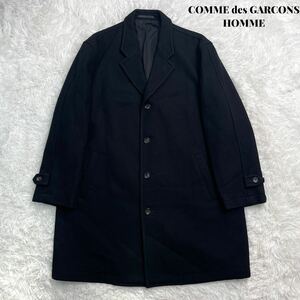 【93AW】COMME des GARCONS HOMME コムデギャルソン オム ウール ロング チェスター コート ブラック M アーカイブ 希少 90s