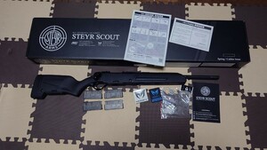 【MODIFY製ボルトアクションエアーライフル】STEYR SCOUT本体+マガジン4本セット