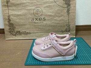 アクシーズファムキッズ☆シャニースニーカー、靴☆紙タグ付き新品　ピンクXL