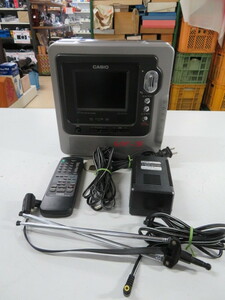 ジャンク 現状 CASIO カシオ 液晶テレビ付 キャリングビデオ VF-5SR リモコン付属 VHS ポータブル ビデオデッキ AC/DC電源付