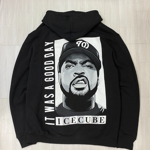 ロサンゼルス発 【2XL】 CreateX5 ICE CUBE アイスキューブ グラフィック ヘビーウェイト プルオーバー パーカー 黒 NWA ラッパー HIPHOP