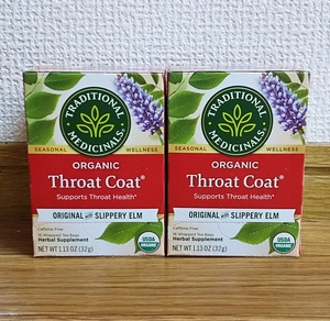 トラディショナルメディシナル(Traditional Medicinals) スロートコート32g（ティーバッグ16袋）×2個 ハーブティー 喉ケア