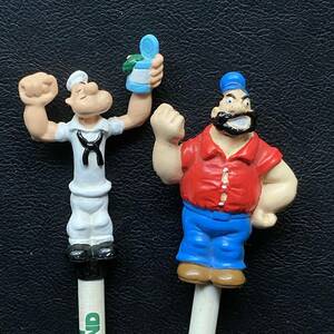 レア 当時物 レトロ ポパイ ブルート POPEYE ソフビ フィギュア 鉛筆 えんぴつ MGMグランド ラスベガス PVC マスコット