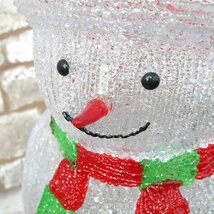 1円～ 売り切り 可愛い雪だるま60cm クリスマス LEDイルミネーション モチーフライト LEDライト オブジェ 立体 3D ガーデニング TAC-34_画像8