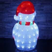 1円～ 売り切り 可愛い雪だるま60cm クリスマス LEDイルミネーション モチーフライト LEDライト オブジェ 立体 3D ガーデニング TAC-34_画像4