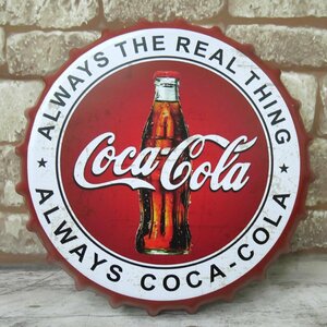 【BZ-73】王冠 ブリキ看板 蓋 コカコーラ Coca Cola 瓶 ウォールサイン アメリカン雑貨 ヴィンテージ アメリカンレトロ 雑貨 35cm