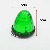 1円～ 売り切り LED8発 レア物 レトロ バス デコトラパーツ LED マーカーランプ トラックパーツ カットレンズ 10個set グリーン_画像2