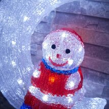 1円～ 売り切り 可愛い雪だるま33cm クリスマス LEDイルミネーション モチーフライト LEDライト 壁掛け オブジェ 立体 3D TAC-10_画像8