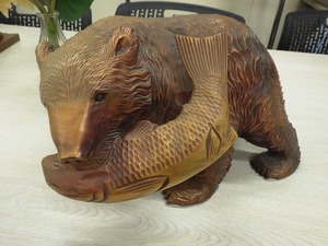 ●ビンテージ　北海道の木彫り熊　 全長36cm 木彫りの熊 木彫 熊 くま 農民美術 郷土玩具 民芸品[B0203W9]