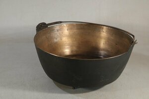 E736　銅鍋/重さ約3.4㎏/調理鍋/和菓子屋道具/古道具/なべ/金属工芸/50528