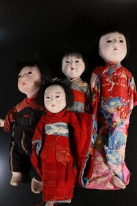 E780　市松人形4点/日本人形/雛人形/抱き人形/ひな祭り/ジャンク品