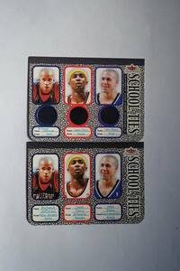 Richard Jefferson/Jason Terry/Mike Bibby 2002-03 Fleer Tradition School Ties Game-Used Triple ＃096/100　おまけ付き