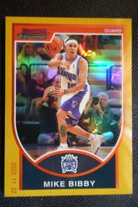 Mike Bibby2007-08 Bowman Chrome No.10 Gold Refractor #90/99 ＆ Black Refractor #138/199 $ Refractor121/299