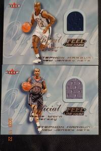 Stephon Marbury 2000-01 Fleer Feel The Game Home & Away 2枚組