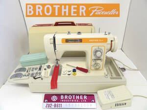 【よろづ屋】ブラザー ミシン BROTHER ZU2-B611 Pacesetter ペースセッター フットコントローラーあり ハンドクラフト 当時物(T1109-140)