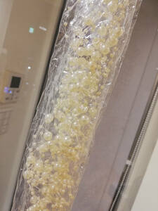 【未使用】ビーズガーランド150cm パールクリーム 装飾 デコレーション ディスプレー パーティー イベント 新品