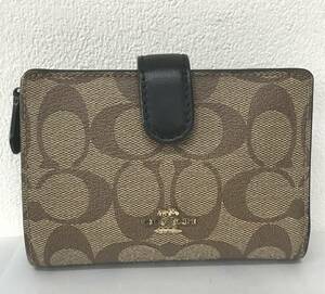 COACH コーチ◆シグネチャー◆コンパクトウォレット◆ブラウン系◆財布◆2つ折り財布