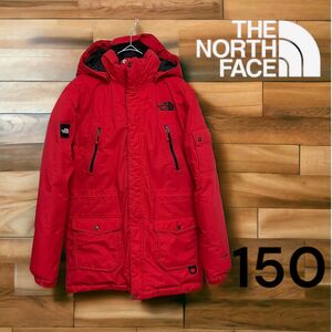 【最終価格】ノースフェイス　ダウンジャケット150 レッド　ハイベント　刺繍ロゴ　 THE NORTH FACE