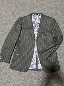 ポールスミス コレクション ジャケット 台場仕立て 本切羽 隠しポケット 総柄裏地 紫ステッチ Mサイズ 徹底的な作り込み
