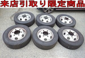 ★ZZま9132 ダンロップ スタッドレスタイヤ付き スチールホイール 6本セット 215/70R17.5 123/121J カー用品 冬用タイヤ 鉄砧ホイール