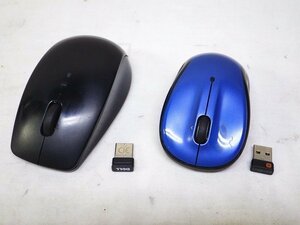 Kふま9128 Logicool DELL ワイヤレスマウス 2点セット まとめて USBレシーバー付 動作確認済み 無線マウス パソコン周辺機器