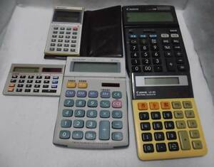 * retro *ZZZ* rare article [[ postage 520 jpy ] calculator junk treatment 5 pcs together CASIO SHARP CANON Casio sharp Canon ] Vintage present condition delivery 